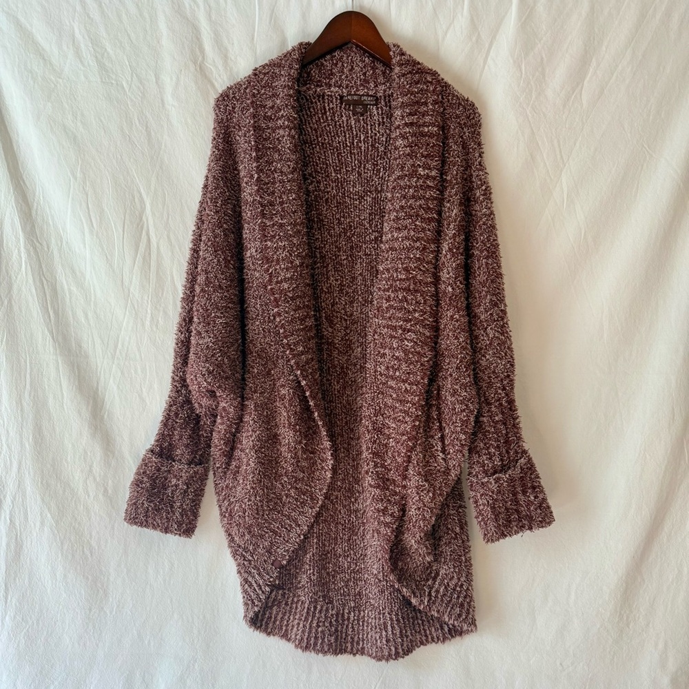 Barefoot Dreams Plush Knit Cardigan in Dusty Rose